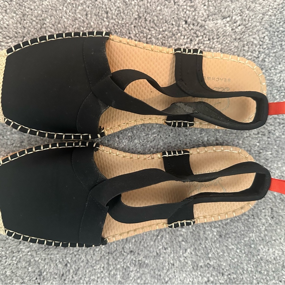 Black Espadrille Slingback Sandals